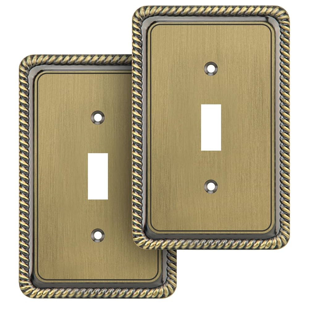 Henne Bery Rope Edge Decorative Wall Plate Switch Plate Outlet Cover (Single Toggle, 2 Pack, Anti... | Amazon (US)