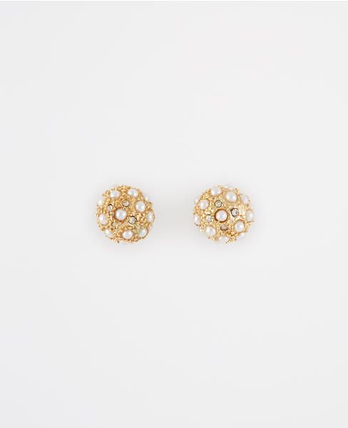 Modern Pearlized Cabochon Stud Earrings | Ann Taylor (US)