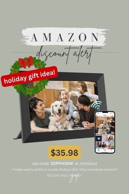 Amazon discount codes, holiday gift idea, digital picture frame, gift ideas

#LTKhome #LTKCyberWeek #LTKsalealert
