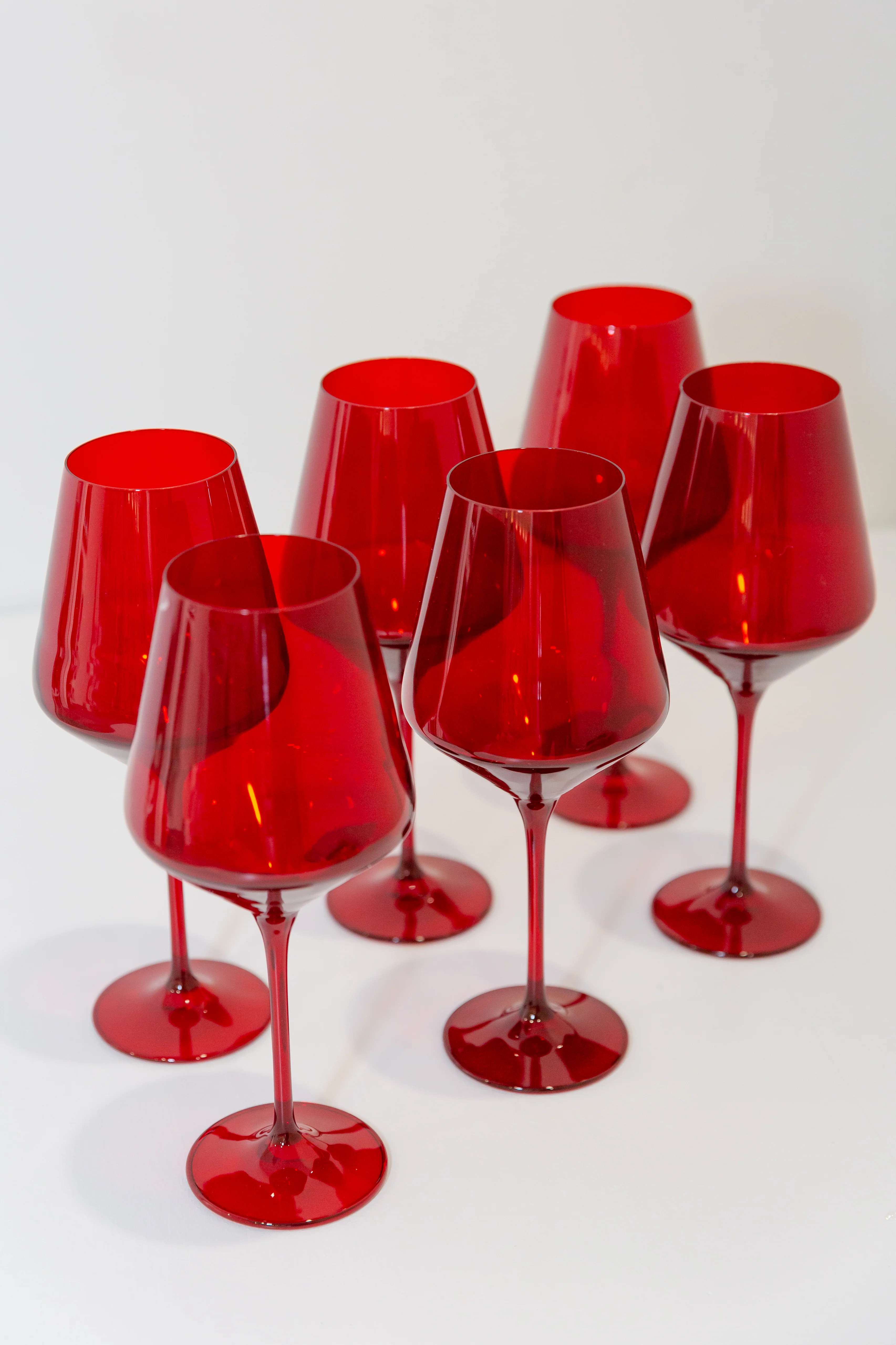 Estelle Colored Wine Stemware - Set of 6 {Red} | Estelle Colored Glass