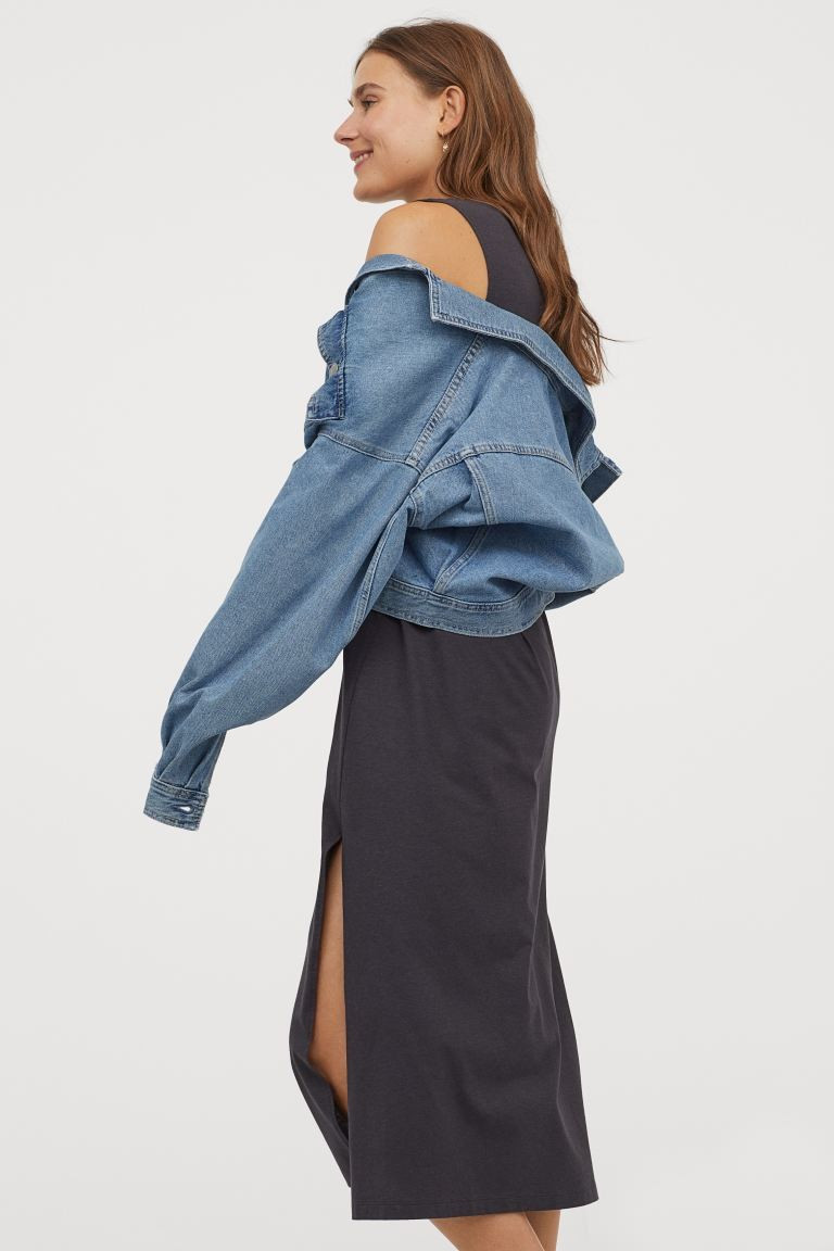 Sleeveless, calf-length dress in soft, cotton-blend jersey. High slit in one side. | H&M (US + CA)