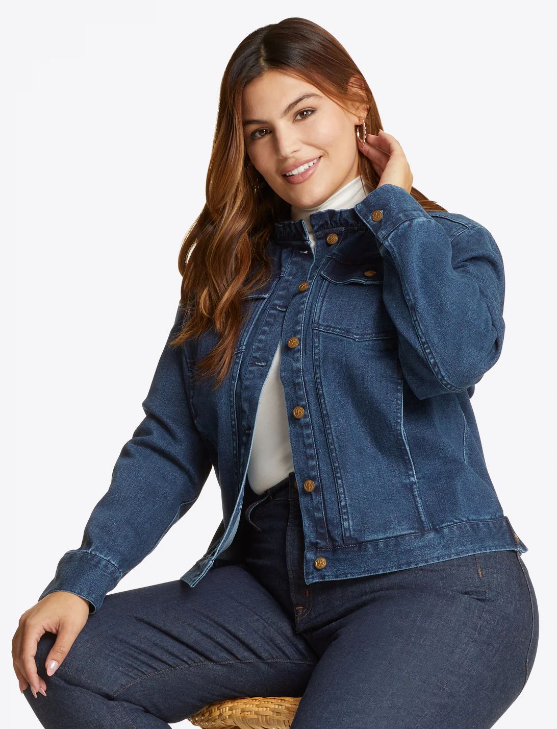 Ruffle Denim Jacket | Draper James (US)