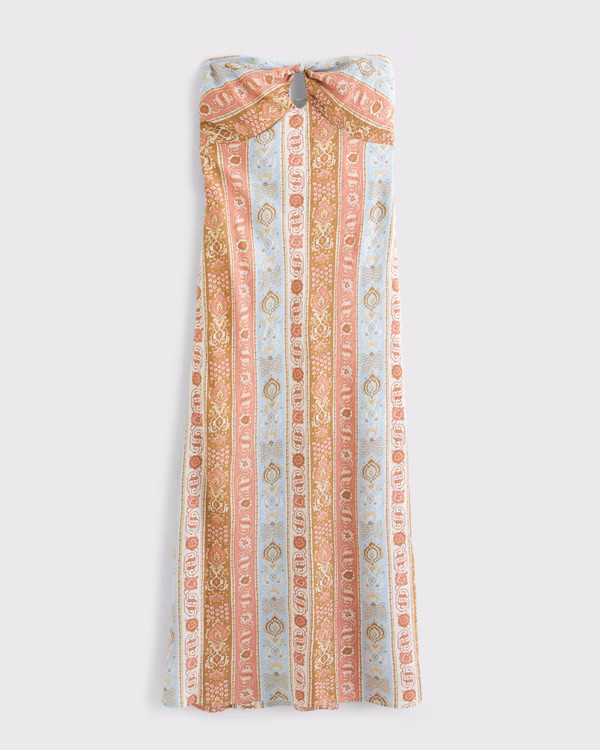 Women's Strapless Knotted Maxi Dress | Women's Dresses & Jumpsuits | Abercrombie.com | Abercrombie & Fitch (US)