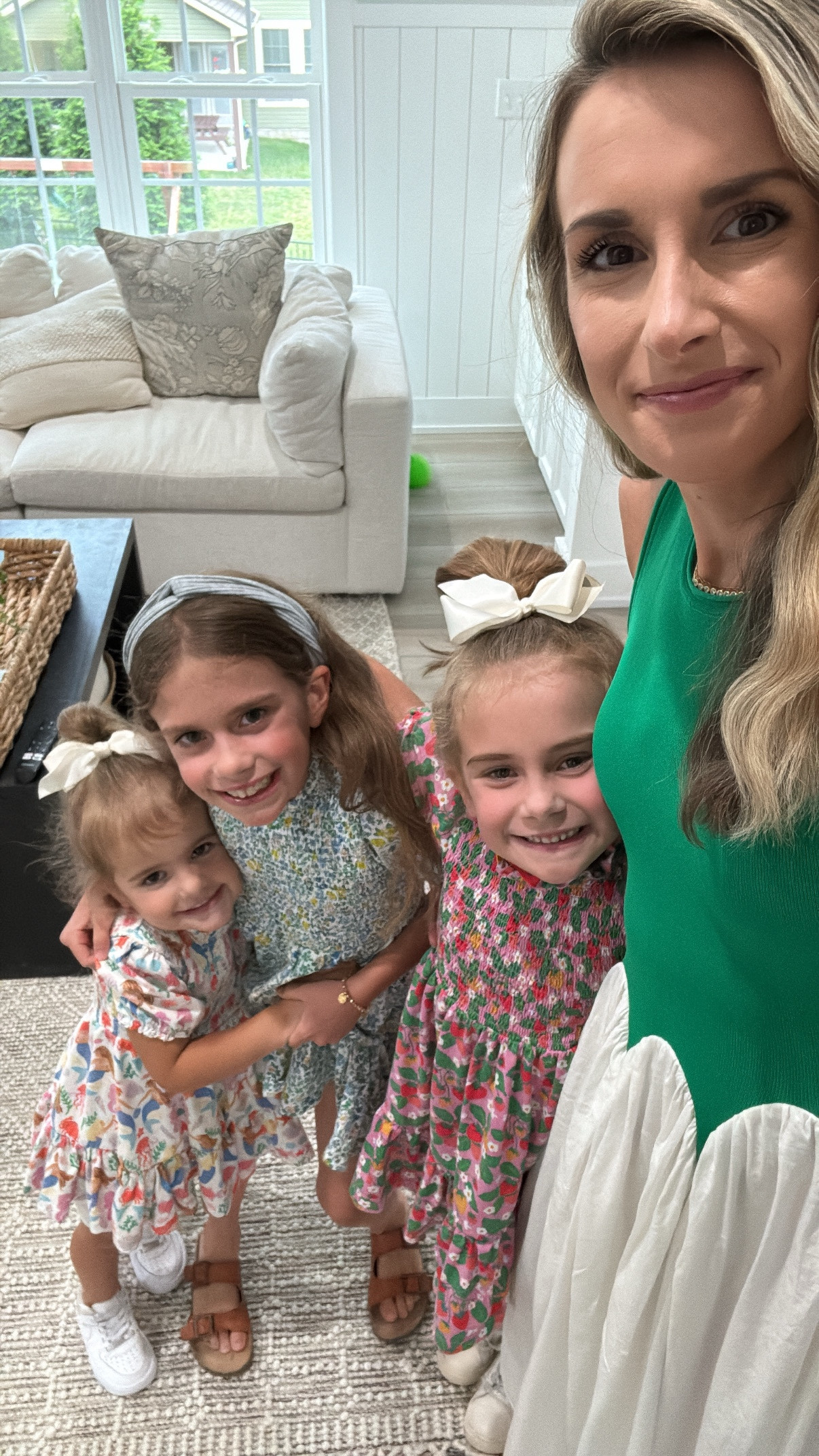 Because we were all dressed up at the same time ✨

Both dresses are my go-tos this summer! Wearing a XXS in the green and an XS in the blue!

Grabbed the shoes in an 8 for a little extra space and love!

And this jewelry is 🤌



#LTKFamily #LTKStyleTip #LTKSeasonal