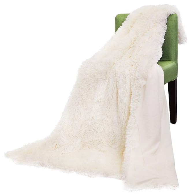 FabricMCC Faux Fur Throw Blanket, Camel Fleece Blanket, Solid Warm Soft Cream Style Throw on Sofa... | Amazon (US)