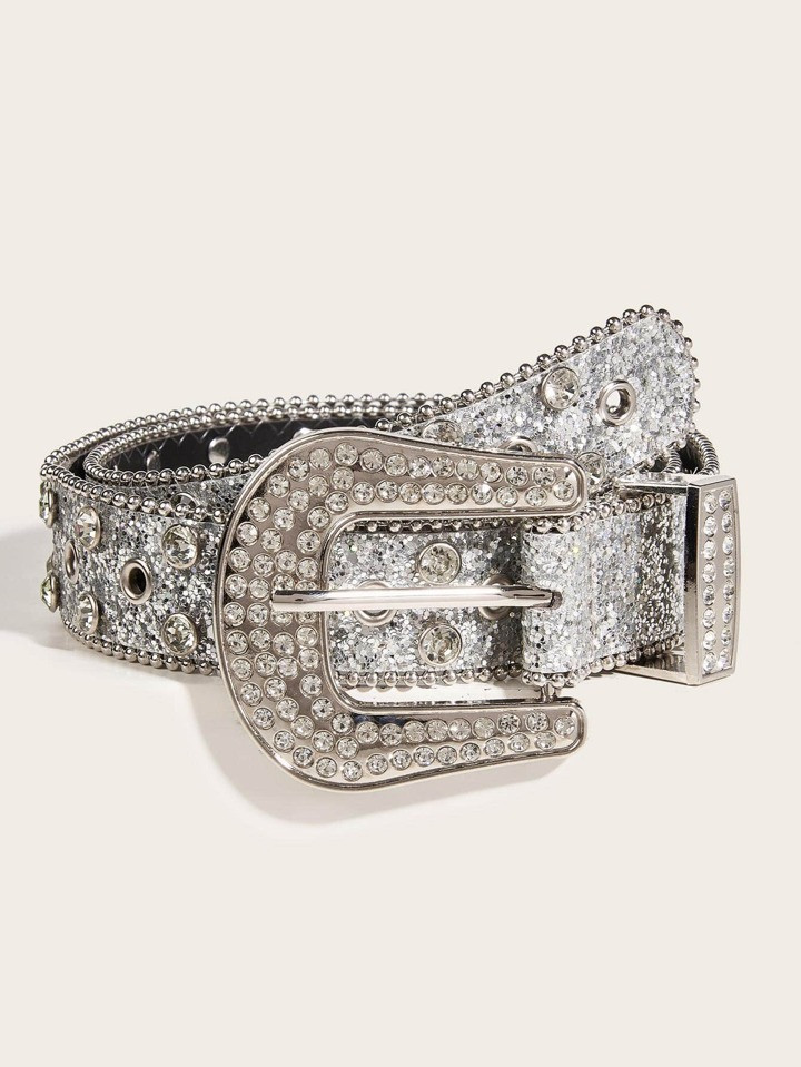 1pc Men's Diamante Buckle Belt For Professional Workers Party | SHEIN