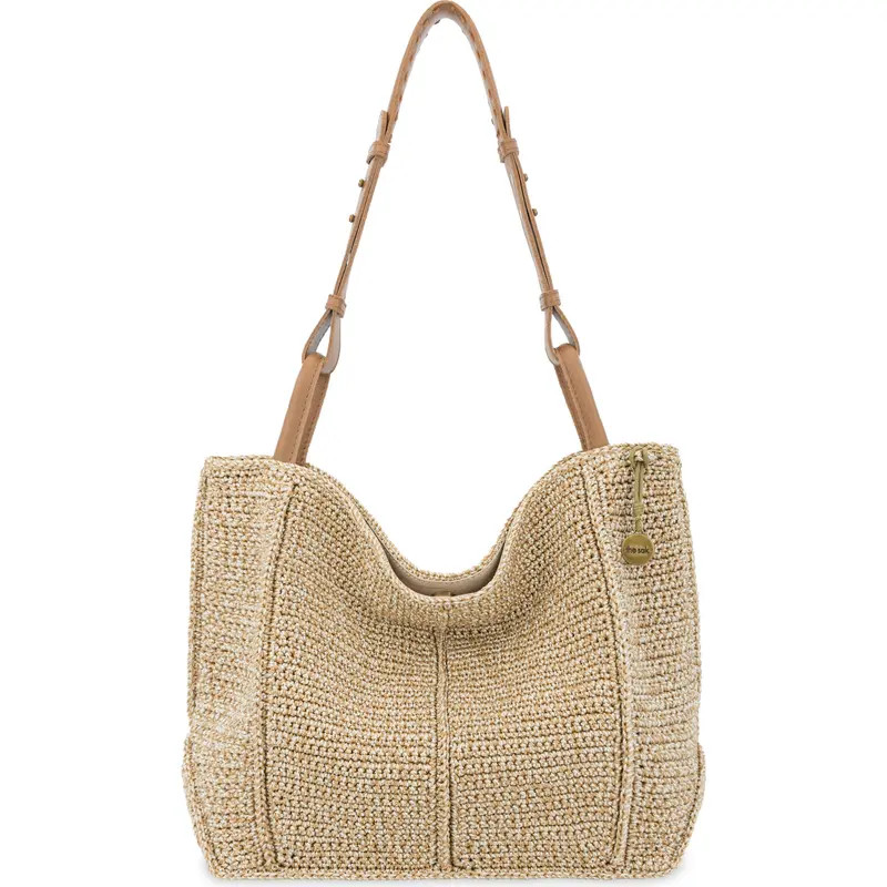 The Sak Los Feliz Medium Crochet Tote Bag in Natural Multi Flowers at Nordstrom | Nordstrom