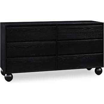 Meridian Furniture KentBlack-D Kent Collection Art Deco Dresser with Solid Ash Wood, Rich Black F... | Amazon (US)