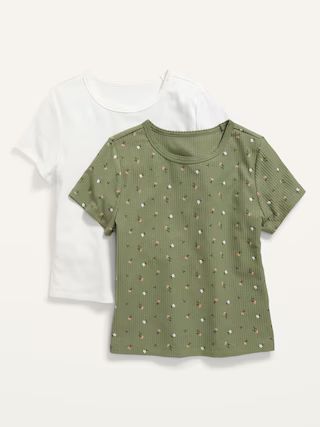 Cropped Rib-Knit T-Shirt 2-Pack for Women | Old Navy (US)