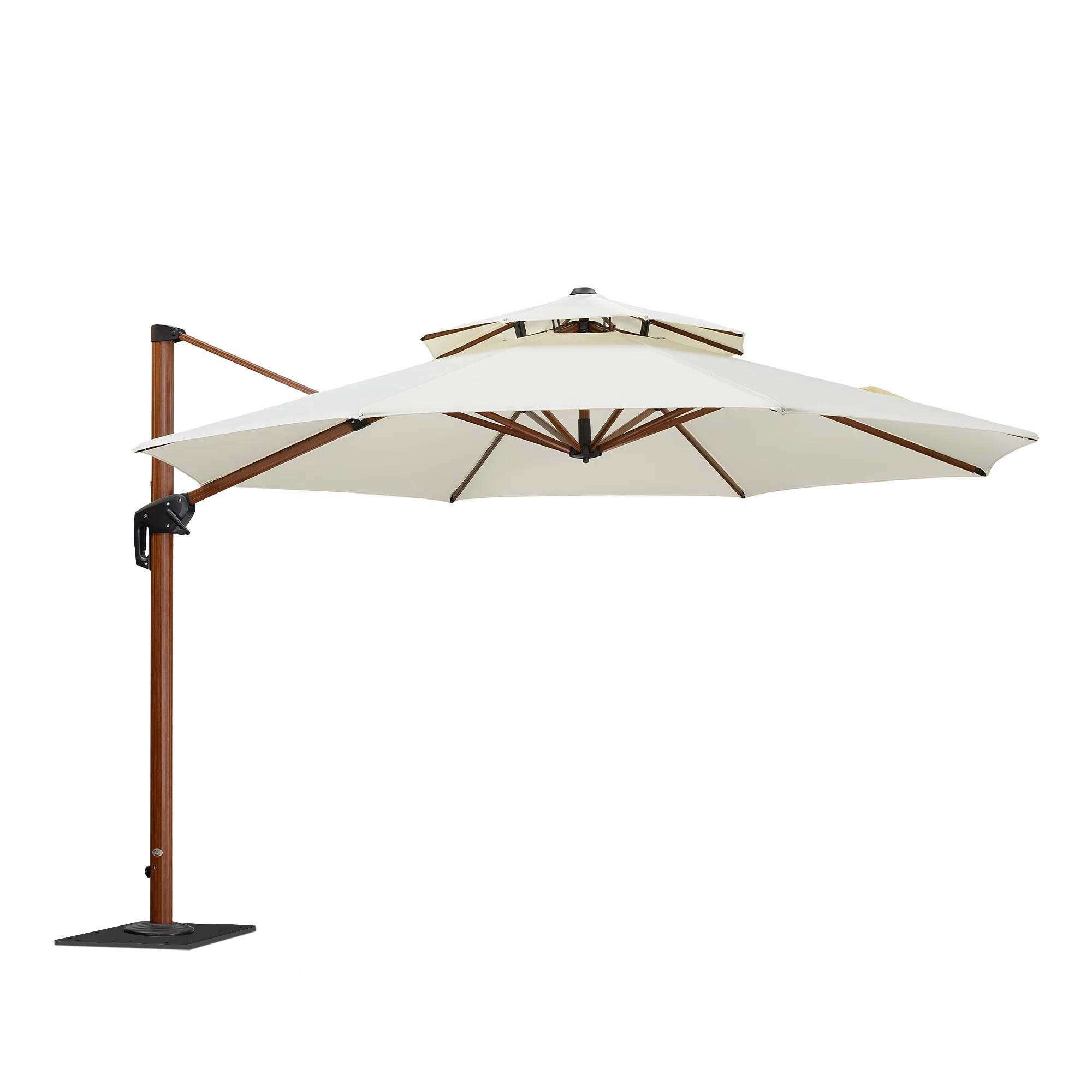 Purple Leaf 132'' Cantilever Umbrella with Steel Plate Base | Wayfair | Wayfair North America