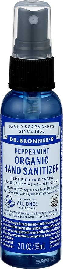 Dr. Bronner's - Organic Hand Sanitizer Spray (Peppermint, 2 ounce) - Simple and Effective Formula... | Amazon (US)