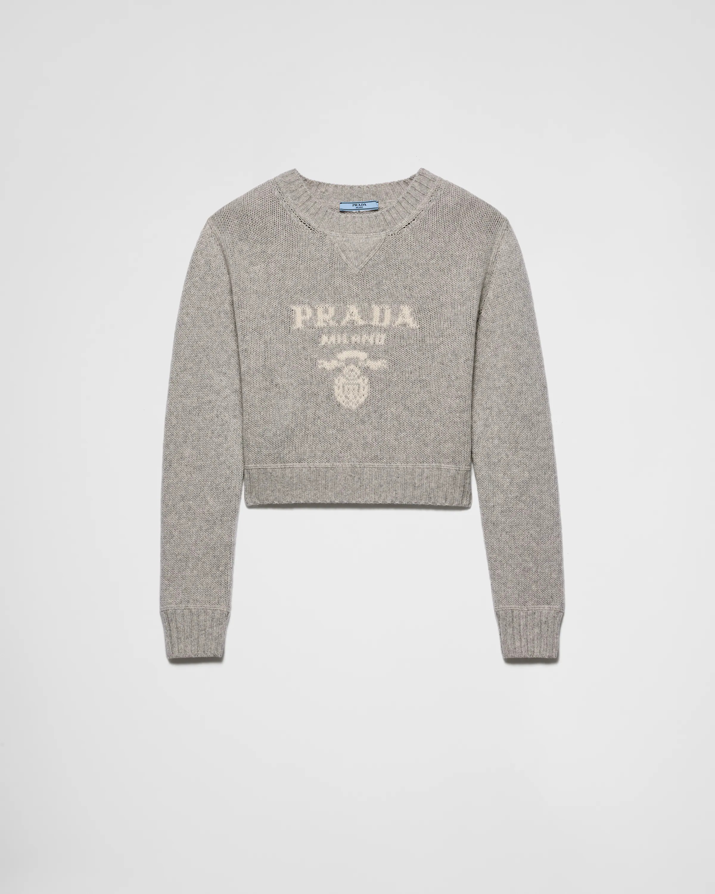 Wool and cashmere crew-neck sweater | Prada UK