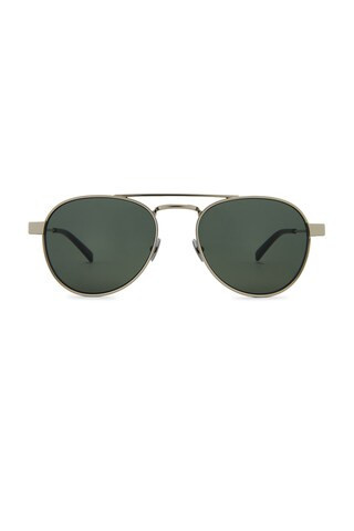 Saint Laurent Aviator Sunglasses in Metallic Silver | FWRD 
