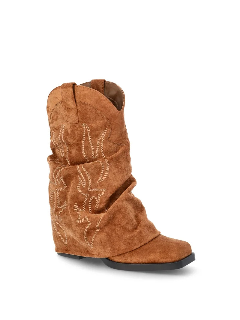 No Boundaries Foldover Western Boots, Women's | Walmart (US)