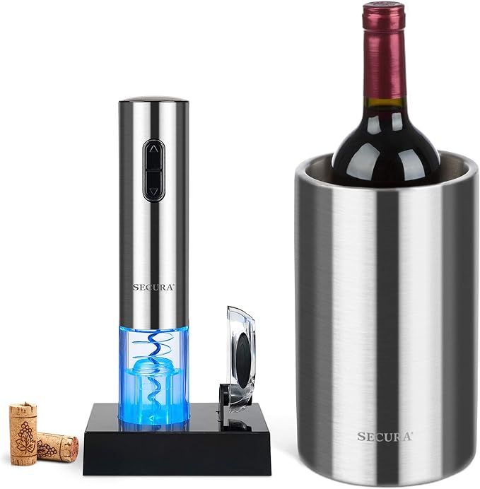 The Secura Premium Stainless Steel Electric Wine Bottle Opener and Ice Bucket Gift Set | Amazon (US)
