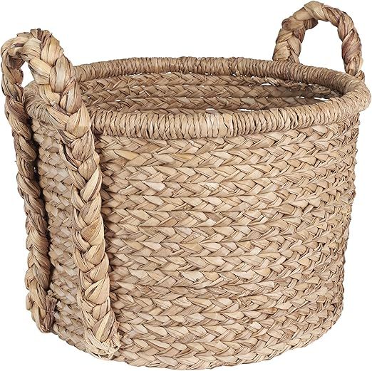 Household Essentials Large Wicker Floor Storage Basket with Braided Handle, Light Brown 19''x 25'... | Amazon (US)