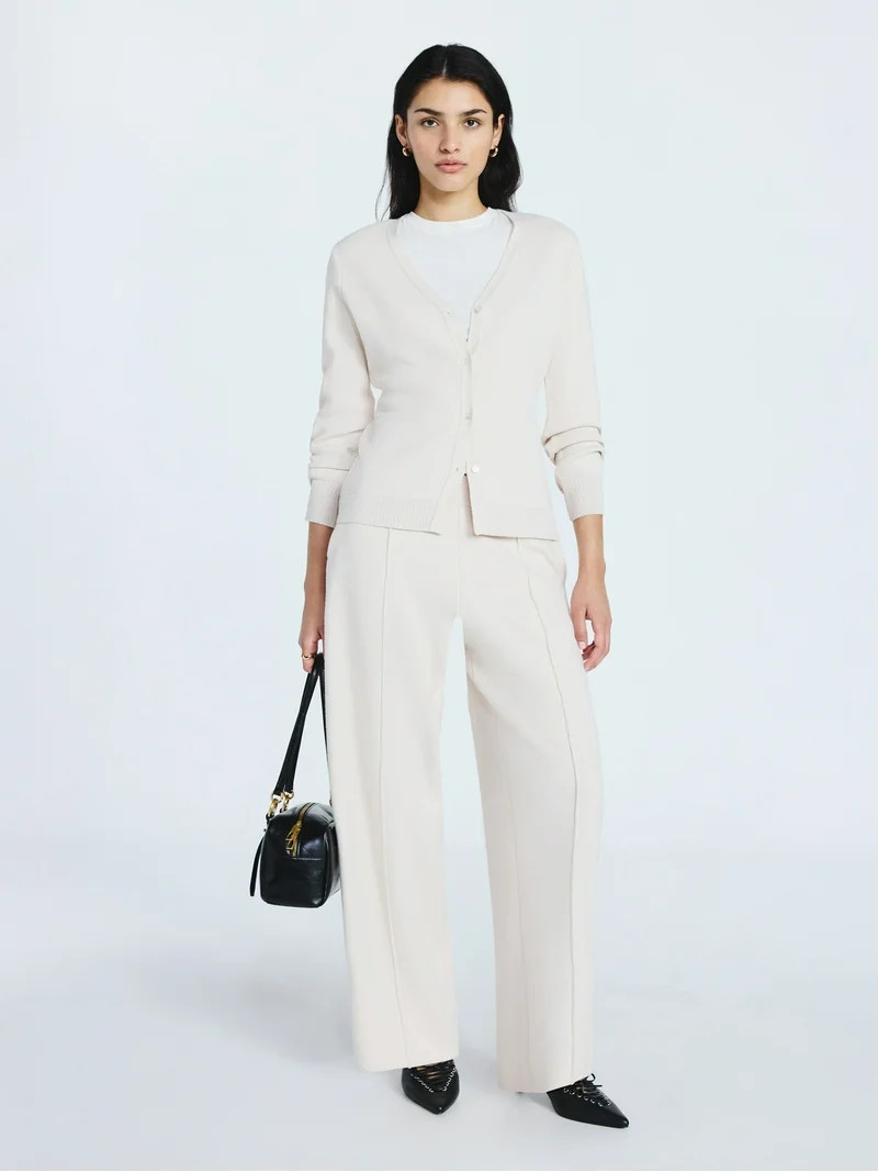 Scoop Women’s V Neck Cardigan Sweater with Long Sleeves, Lightweight, Sizes XS-XXL | Walmart (US)