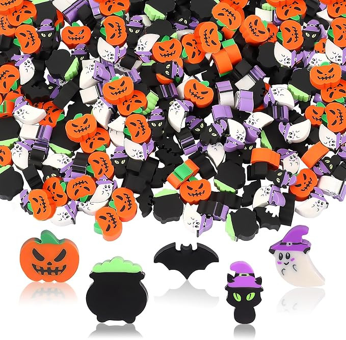 JUNEBRUSHS 150 Pcs Halloween Mini Erasers, Cute Small Erasers Bulk | Amazon (US)