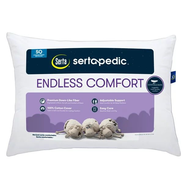 Sertapedic Endless Comfort Pillow, Down Alternative, Standard/Queen Size | Walmart (US)