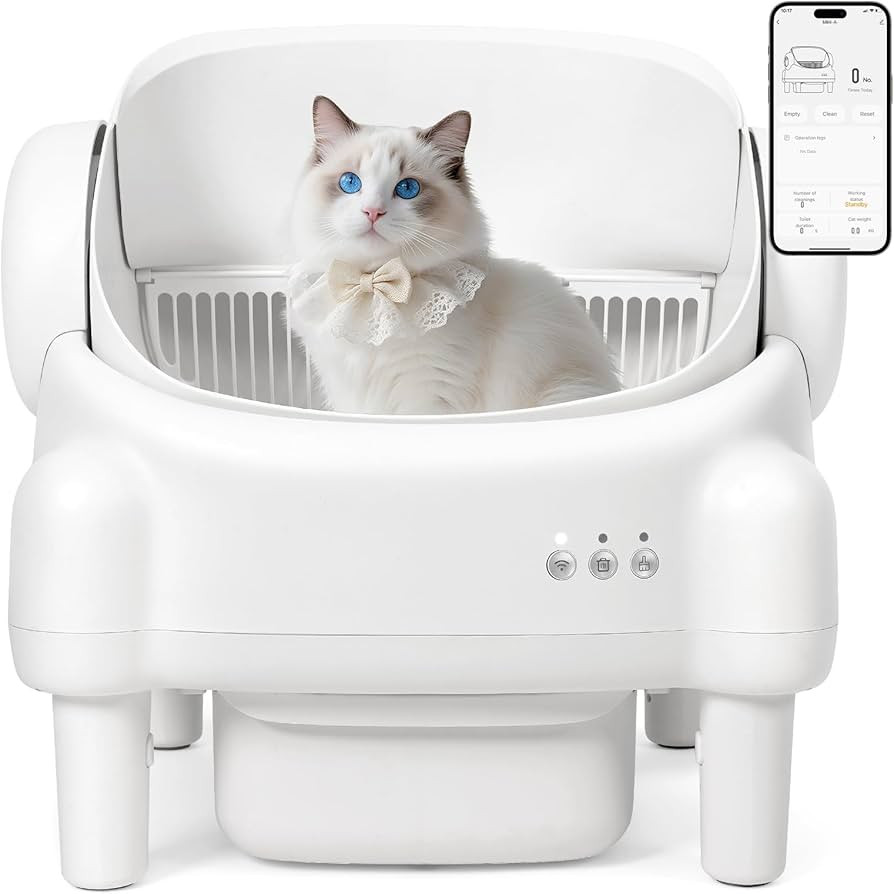 Self Cleaning Litter Box,Open Top Automatic Litter Box with App Control for Multiple Cats, Safety... | Amazon (US)