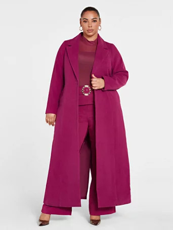 Nadine Single Breasted Long Coat - Fashion To Figure | Fashion to Figure
