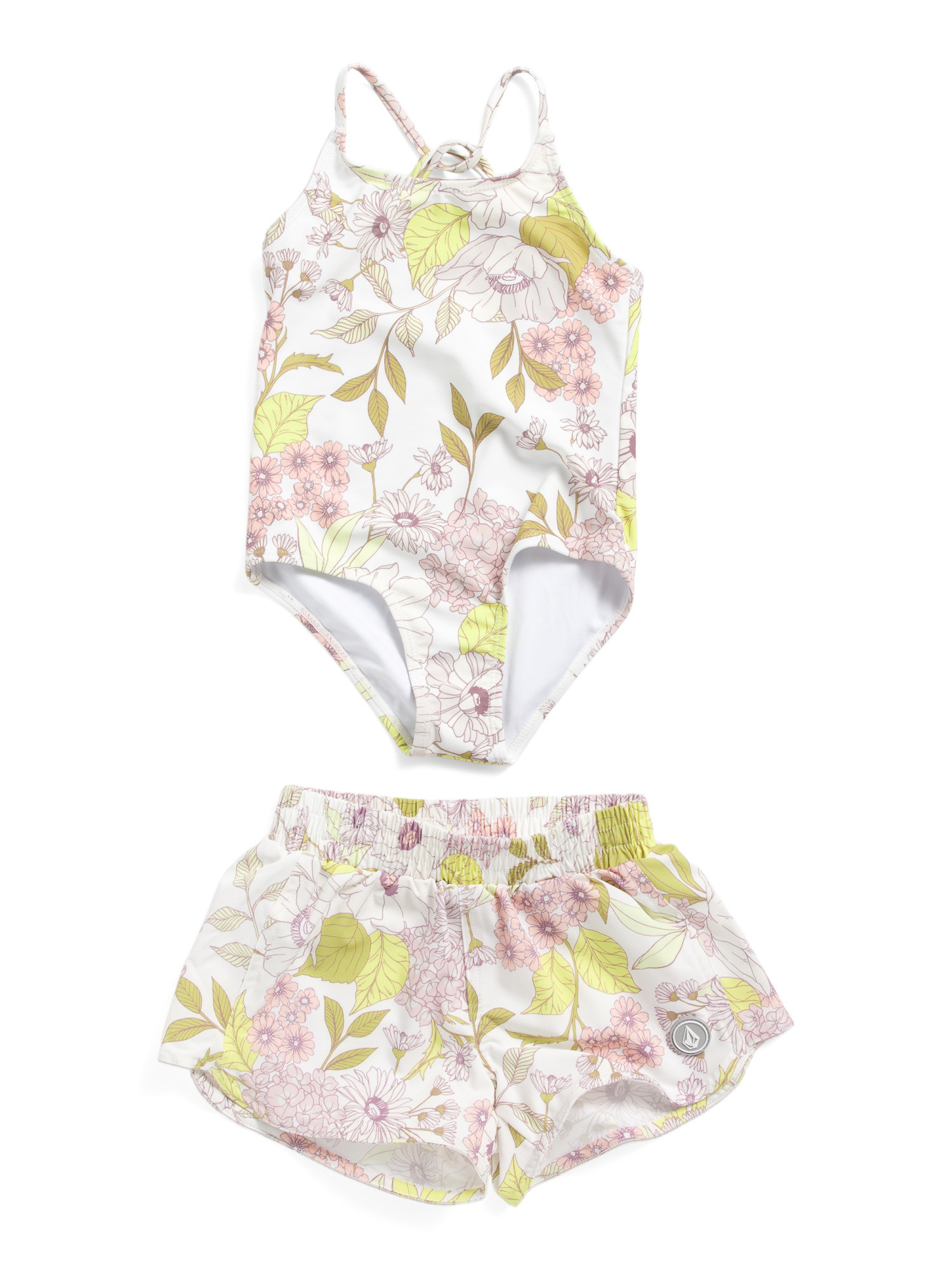 Toddler Girls One-piece Swimsuit And Cover-up Shorts Set | Girls' Swimsuits | Marshalls | Marshalls