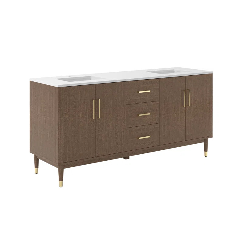 Sawyer 72" Freestanding Double Bathroom Vanity with Top & Sinks - Faucet Not Included | Wayfair North America