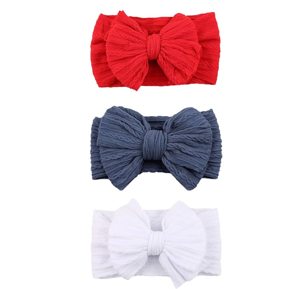 Baby Bows Headbands Nylon Hairbands Baby Girl Bows Hair Accessories for Infant Toddler Essentials... | Amazon (US)