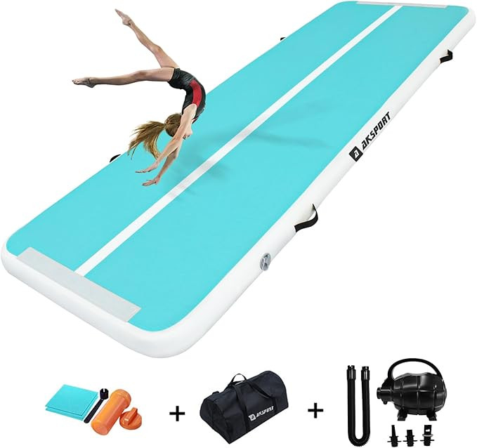 AKSPORT Gymnastics Air Mat Tumble Track Tumbling Mat Inflatable Floor Mats with Air Pump for Home... | Amazon (US)