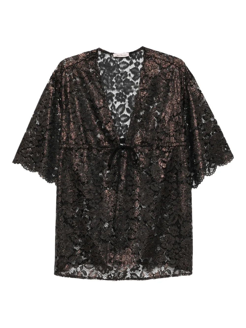 Agent Provocateur Trixa metallic-lace top - BLACK/GOLD | Farfetch Global