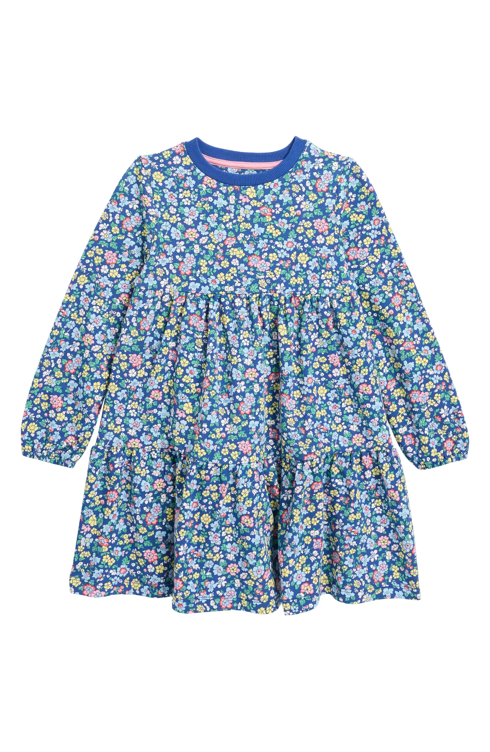 Mini Boden Kids' Floral Print Long Sleeve Cotton Sweatshirt Dress | Nordstrom | Nordstrom