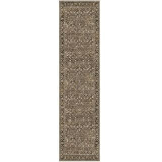 Thorn Garden Brown 2 ft. x 8 ft. Distressed Vintage Floral Runner Rug | The Home Depot