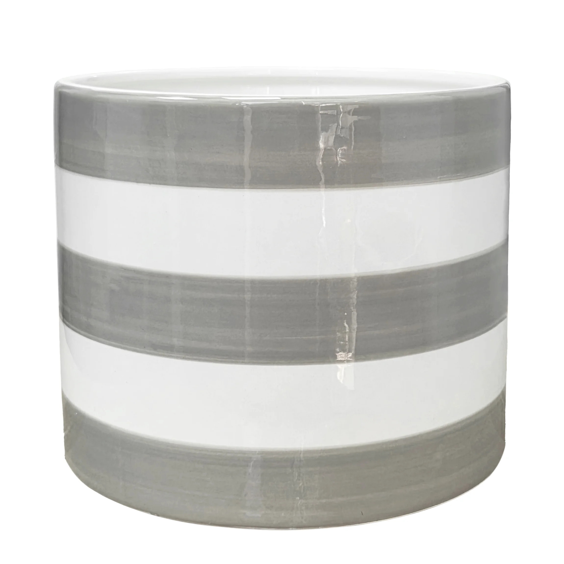 Mainstays Andrew 7.8" x 7.8" x 6.9" Round Birch Gray and Vanilla Dream Ceramic Planter | Walmart (US)
