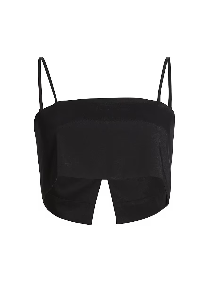 Women's Walton Silk Crop Top - Black - Size XS | Saks Fifth Avenue