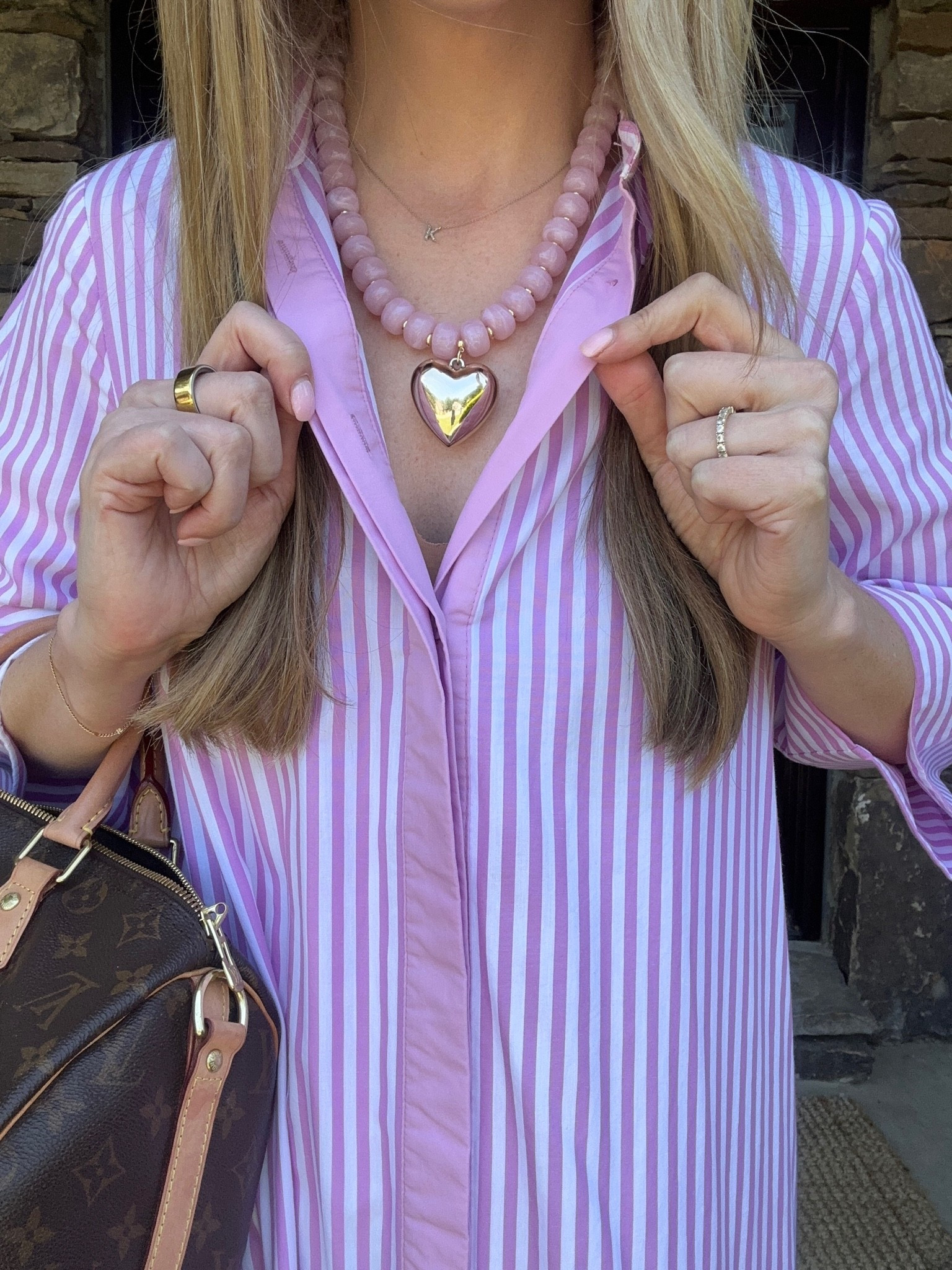 The beaded necklace I have on today is on sale! 🤩 It’s a fun addition to any spring / summer outfit.