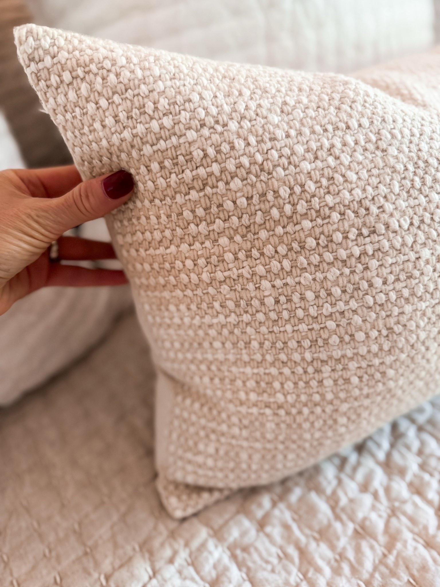 Did you know Quince has the BEST selection of throw pillows?!? This is one of my favorites, I mean just look at the texture 😍 It comes in a larger lumbar size as well and square sizes. I also link all my other favs that are sure to elevate your home! 
@onequince #quincepartner 

#LTKSaleAlert #LTKHome