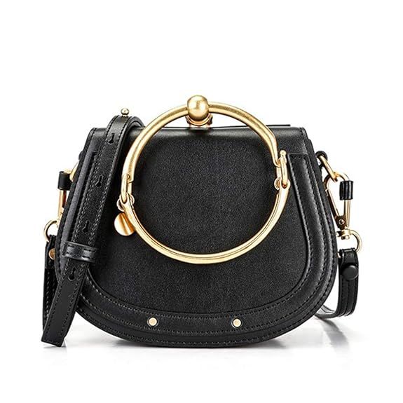 Normia Rita Cowhide Leather Top Handle Handbags Ring Purse Vintage Crossbody Shoulder Bags | Amazon (US)