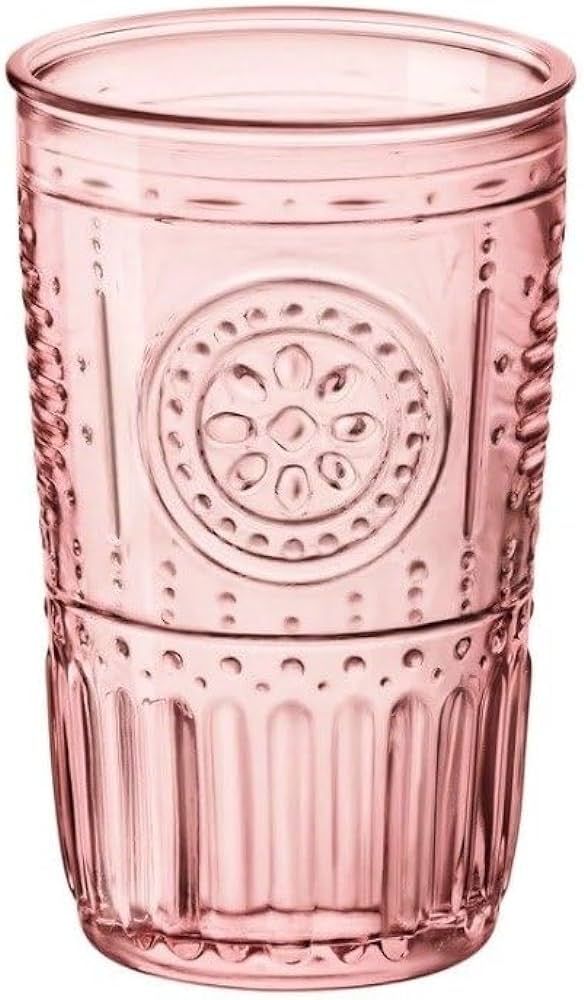 Bormioli Rocco Romantic Set Of 4 Cooler Glasses, 16 Oz. Colored Crystal Glass, Cotton Candy Pink,... | Amazon (US)