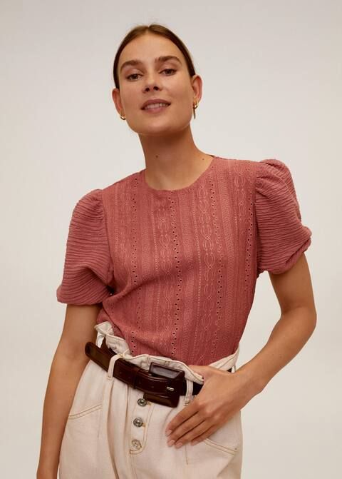 Puffed sleeves T-shirt | MANGO (US)