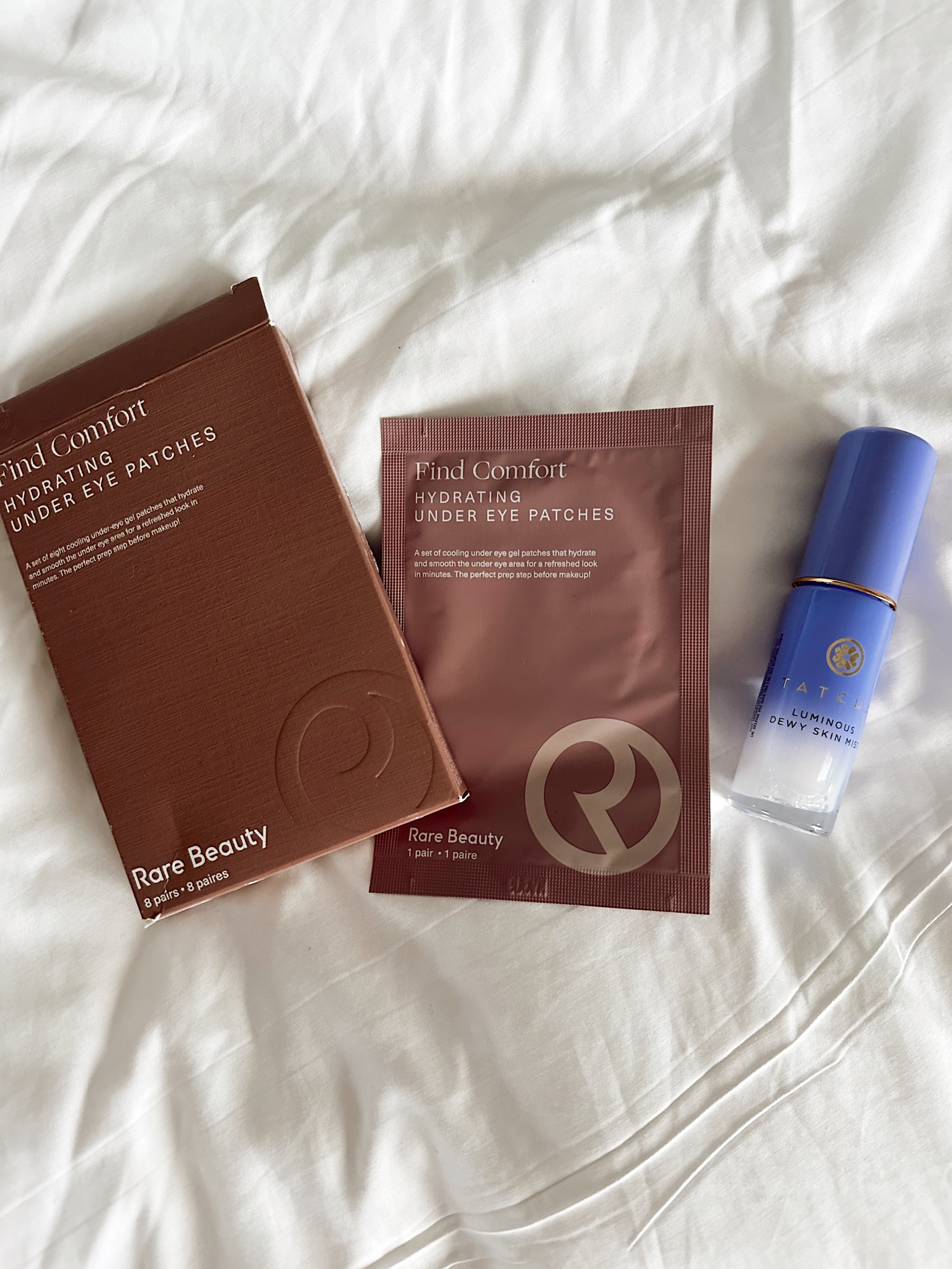 Must have beauty items- especially if you’re traveling for a long time or long flight! 
These Rare Beauty eye patches are amazing!! Cooling, and easy to apply. They have a good shape to them too. 
The hydrating facial mist from Tatcha is really good! Used it in flight to keep my skin hydrated and it really does! You can feel it long after use! Tatcha is so good if you are looking for hydrated dewy skin! Love their products and this did not disappoint! 

Travel essentials, vacation faves, travel, beauty items, skin care, mature skin, Sephora 

#LTKTravel #LTKBeauty #LTKOver40