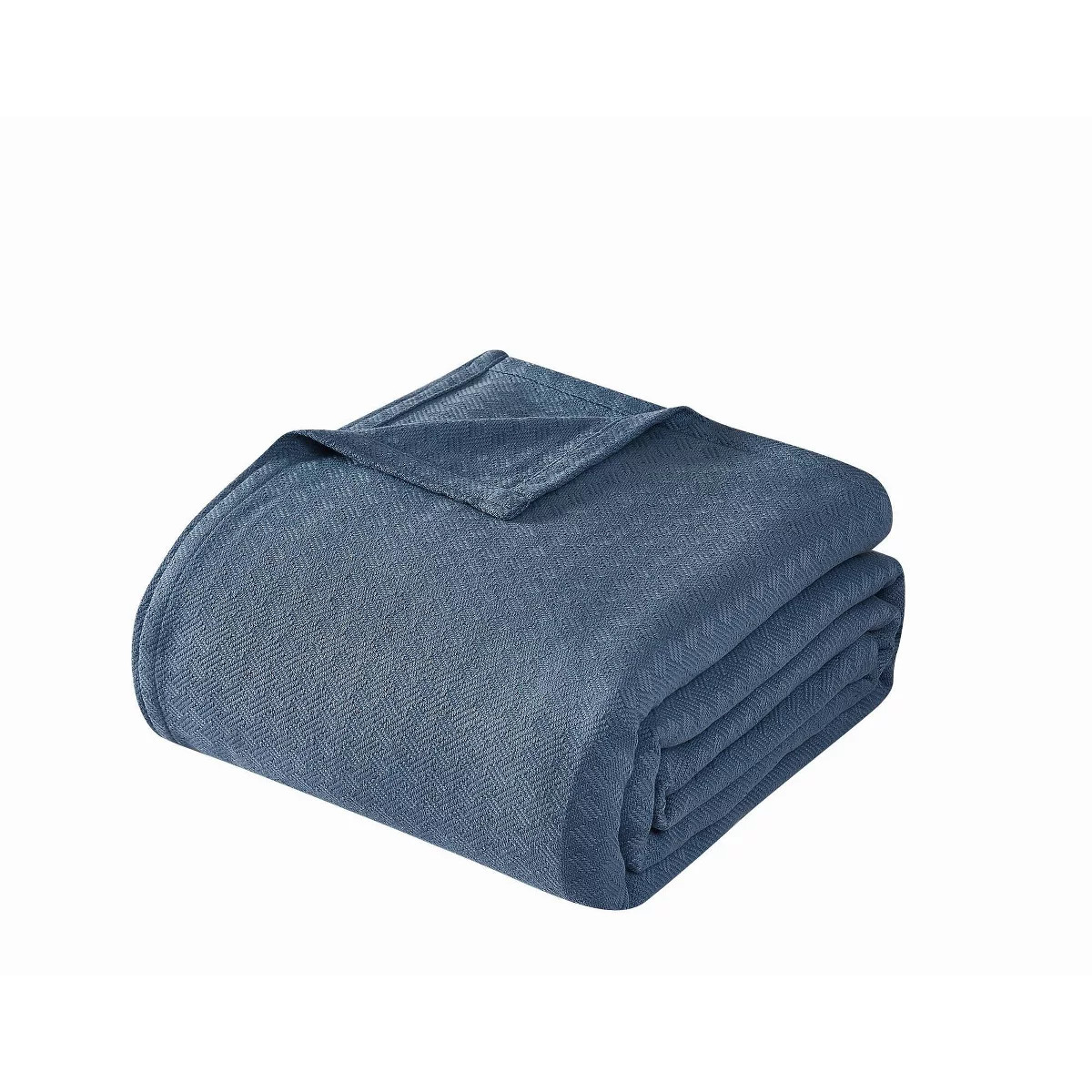 Borghese Twin/Twin XL Roma Luxe Cotton Blanket Denim Blue | Target