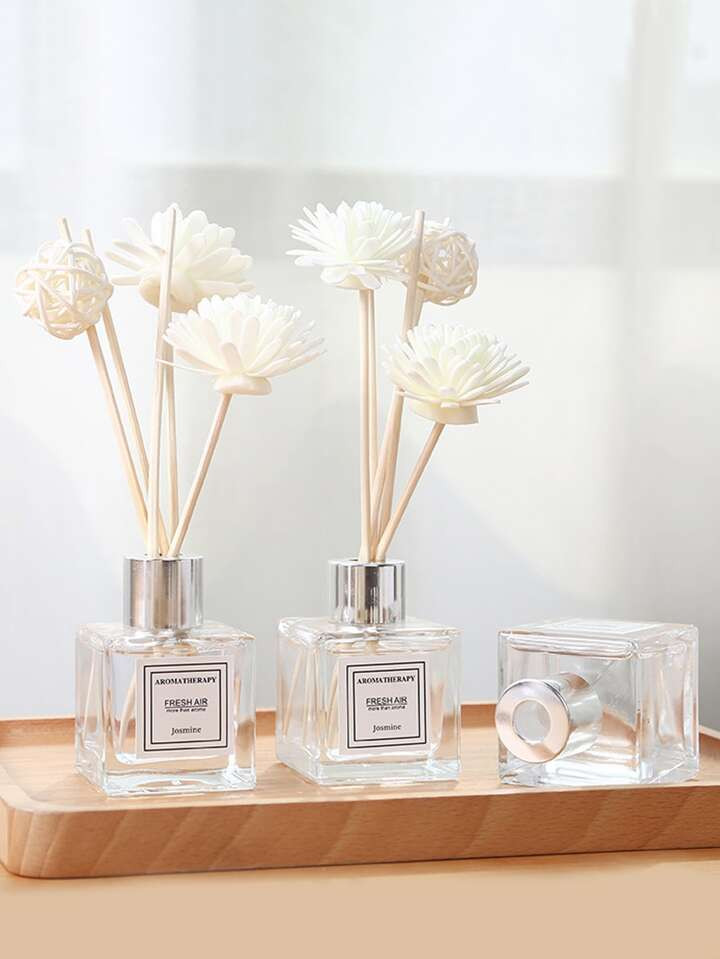 1 Bottle 50ml Transparent Square-shaped Non-burning Gardenia Fragrance Essential Oil For Home Aro... | SHEIN