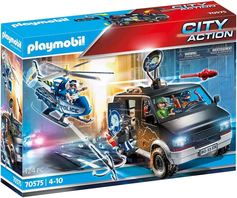 Playmobil Helicopter Pursuit with Runaway Van | Amazon (US)