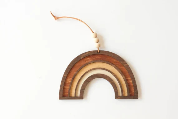 Wood cut rainbow charm | Etsy | Etsy (US)