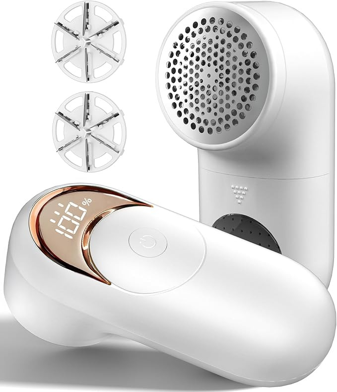 Fabric Shaver Lint Remover for Clothes, LED Display, 6-Leaf Blades, Rechargeable Sweater Defuzzer... | Amazon (US)