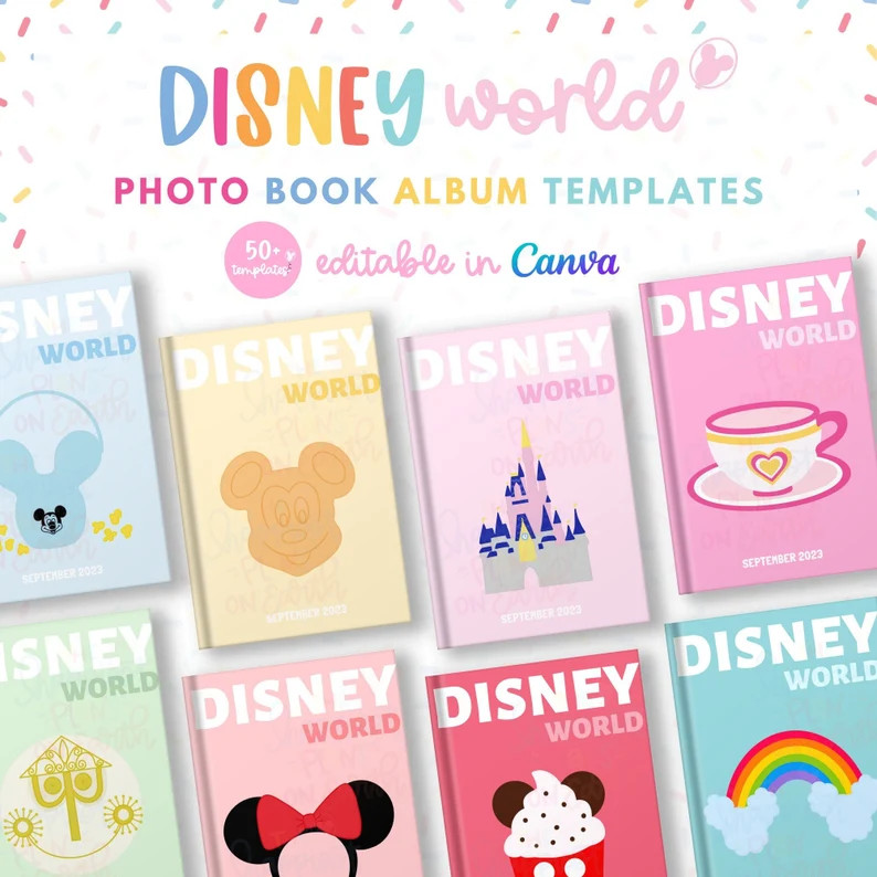 DisneyWorld Vacation Photo Book Album Templates: Canva Digital Download | Etsy (US)