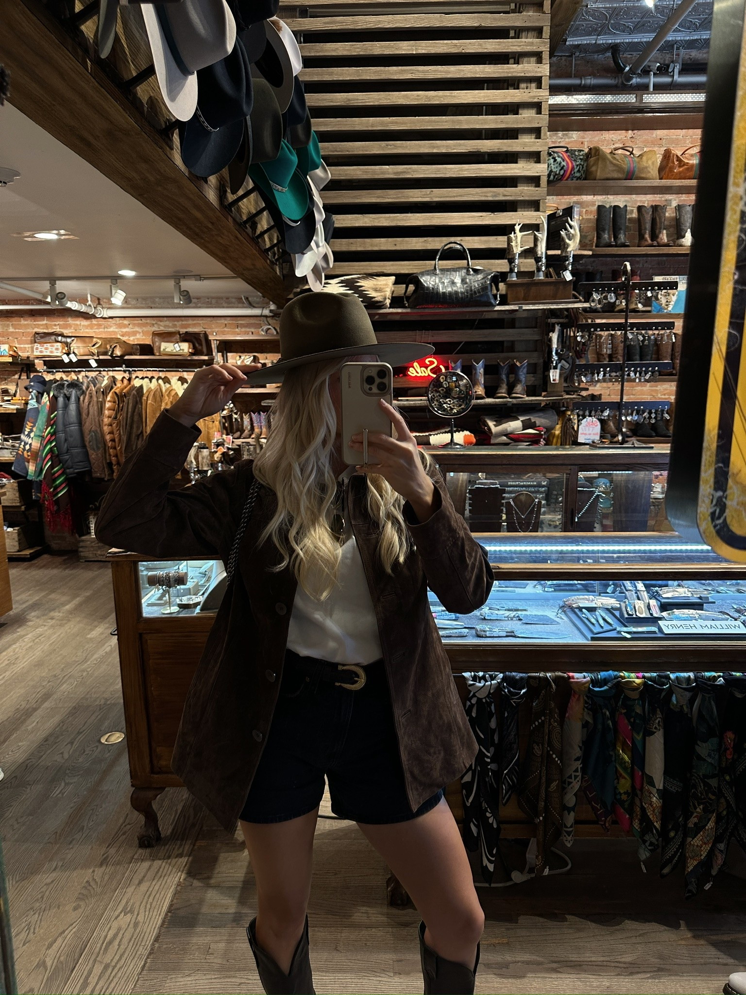 SIZE: medium in jacket, boots run tts, linked similar in everything else. Hat I made at Kemo Sabe, linked similar! #kathleenpost 

aspen style, western chic style, western chic outfit, western boots, fall transition outfit, fall outfit Inspo

#LTKootd #LTKTravel