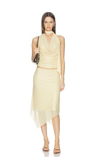 MORE TO COME Ariyah Midi Skirt Set in Yellow. - size M | Revolve Clothing (Global)