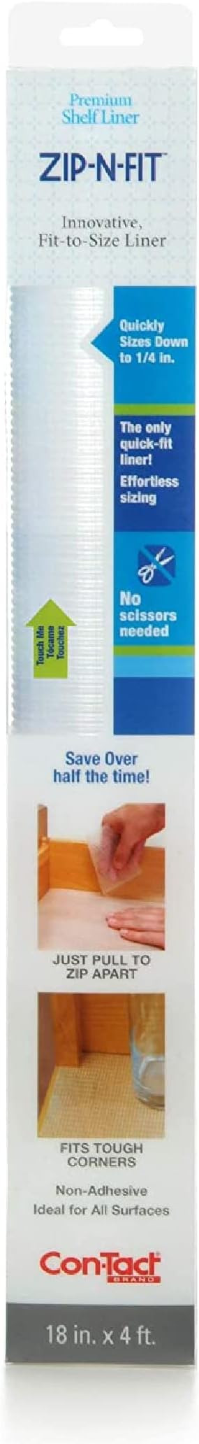 Con-Tact Brand Adhesive Zip-N-Fit Solid Grip Drawer 18" x 4', Ribbed Clear, 6 Count       
      ... | Amazon (US)