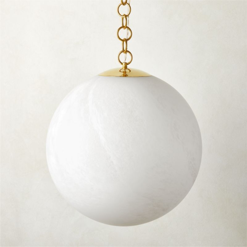 Moon Globe Modern Pendant Light with Brass Chain Large | CB2 | CB2